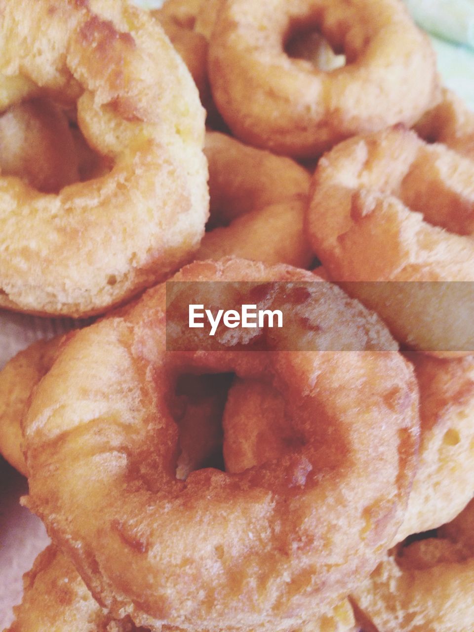 Close-up of donuts on plate