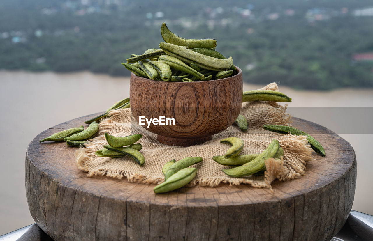 close-up of food on cutting board