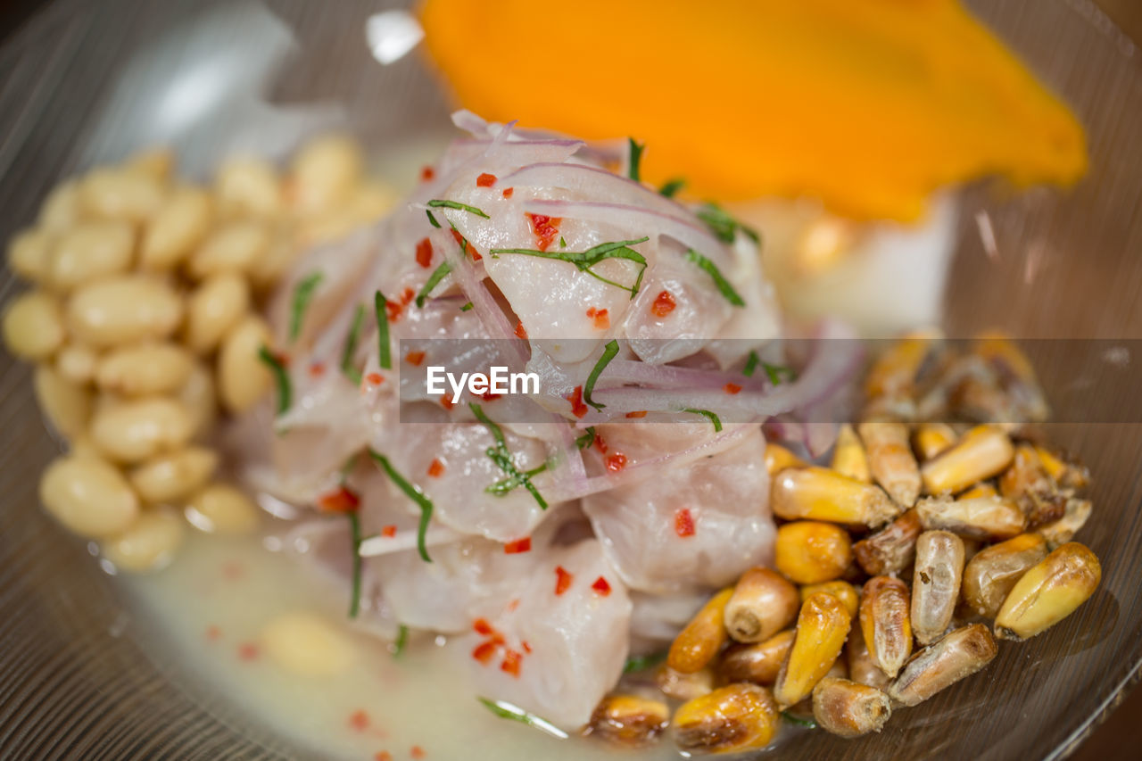 CLOSE-UP OF MEAL SERVED IN PLATE