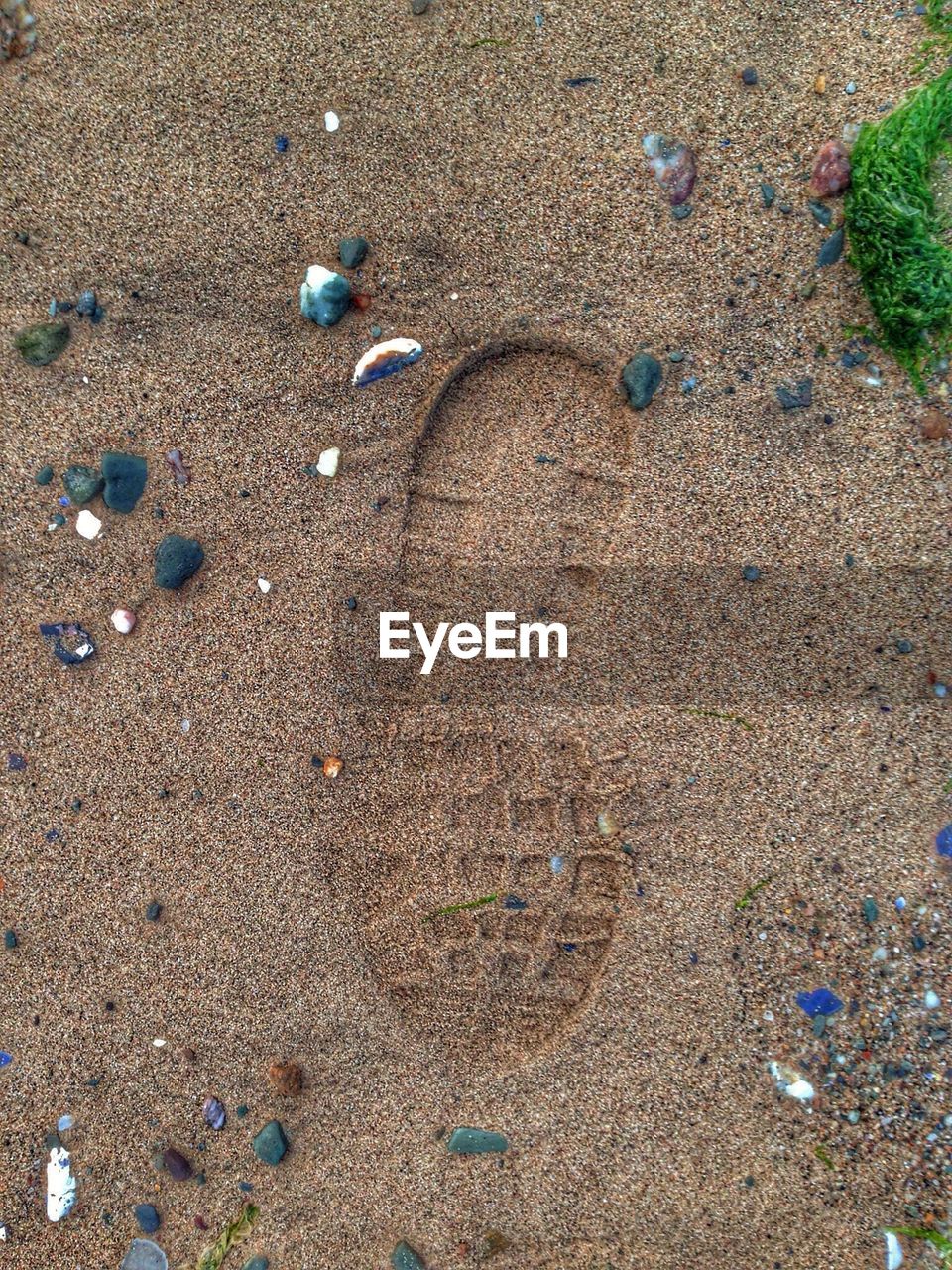 Shoe print in sand