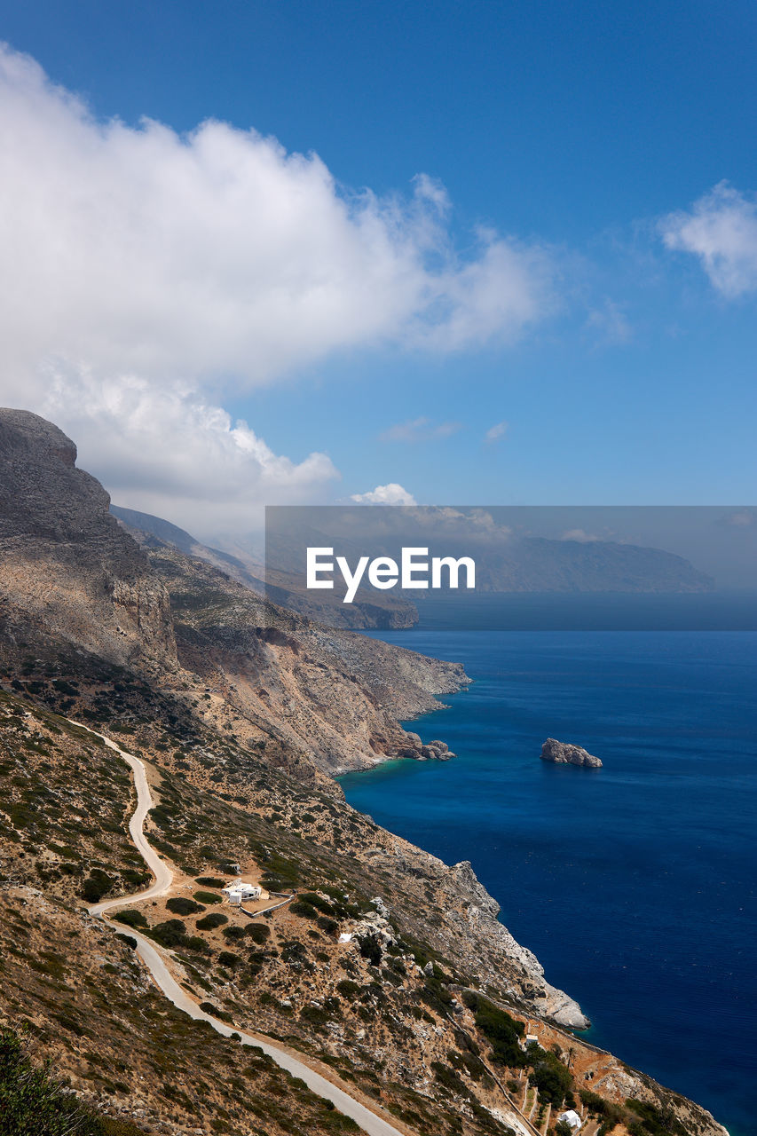 High angle view of sea against sky