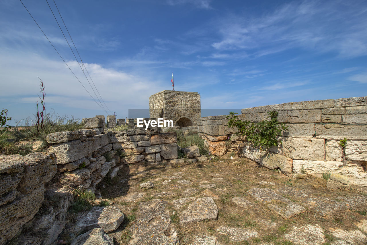 Part of the restored ancient fortress of cape kaliakra. northern black sea coast.