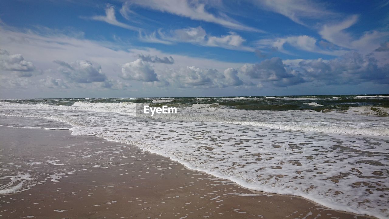 PANORAMIC VIEW OF BEACH AGAINST SKY