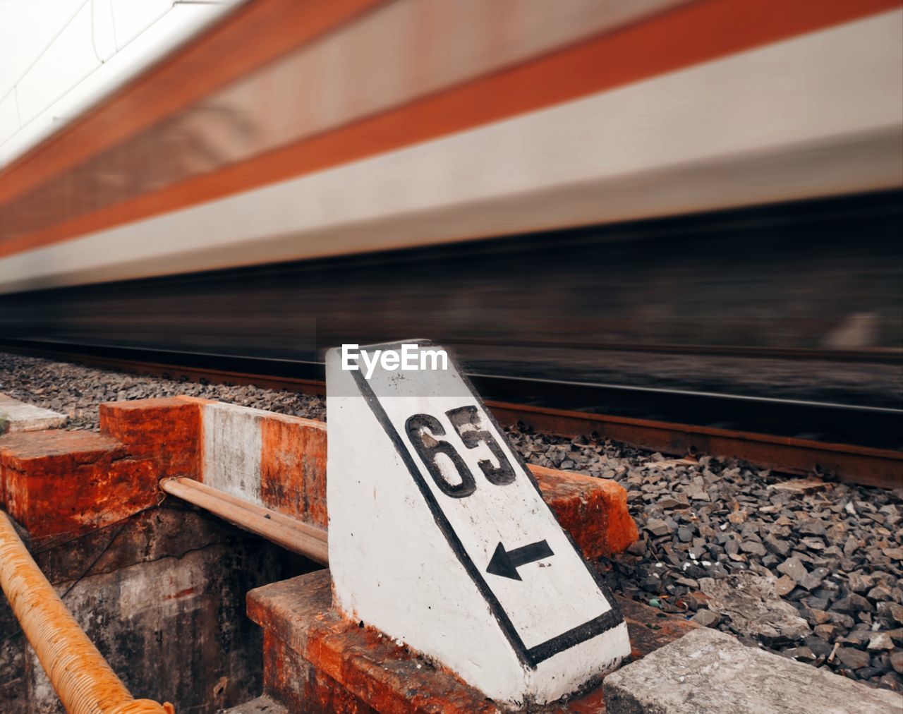 information sign on railroad station platform