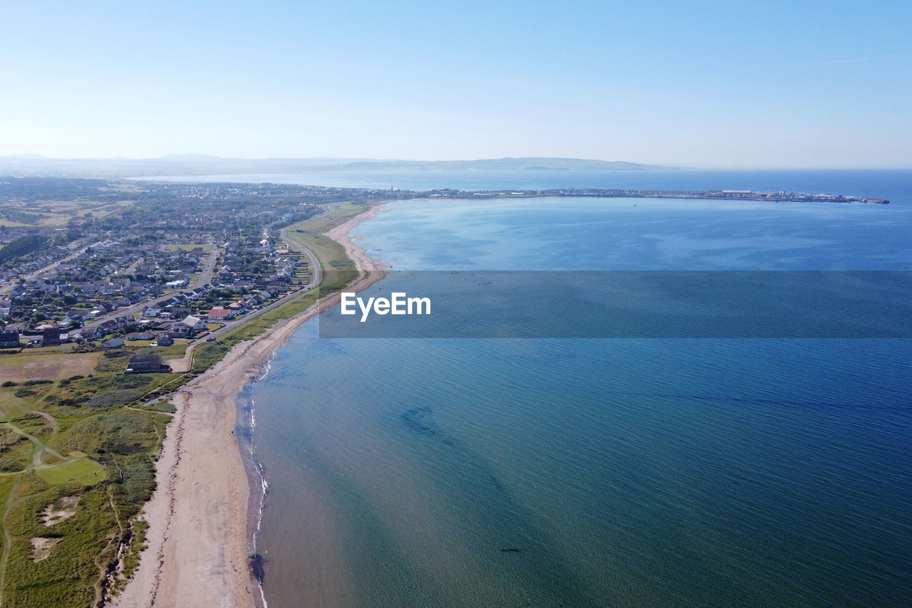 high angle view of beach against sky