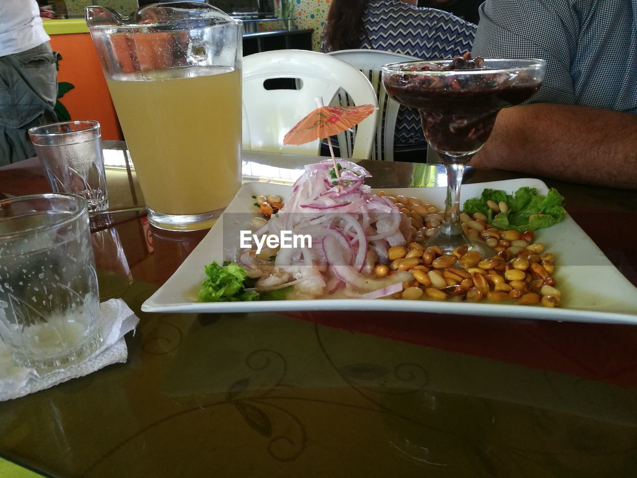 CLOSE-UP OF SERVED FOOD ON TABLE