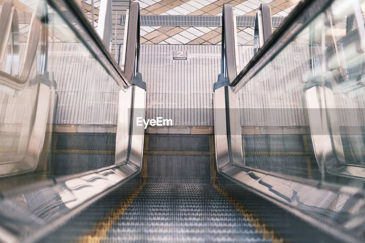 INTERIOR OF EMPTY SUBWAY STATION