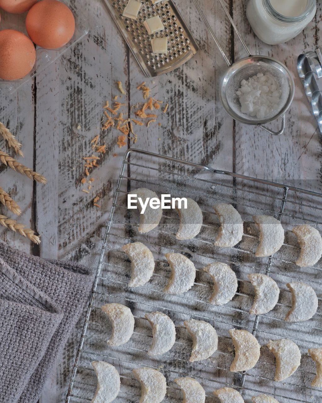 High angle view of food on table