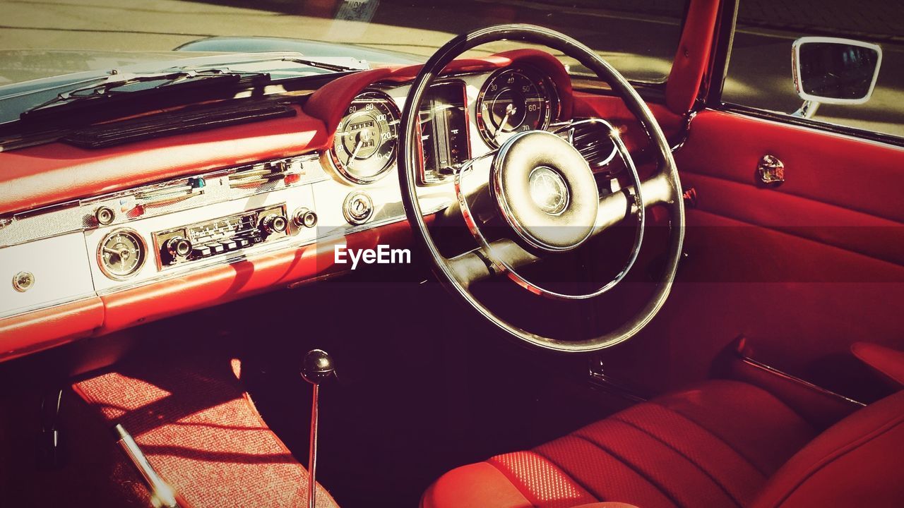 Interior of vintage car