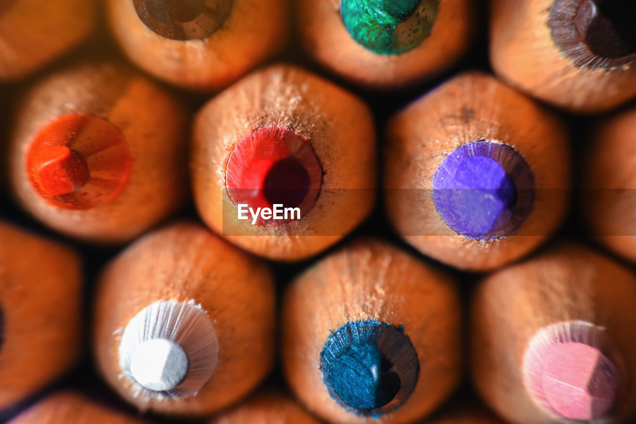 Full frame shot of multi colored pencils