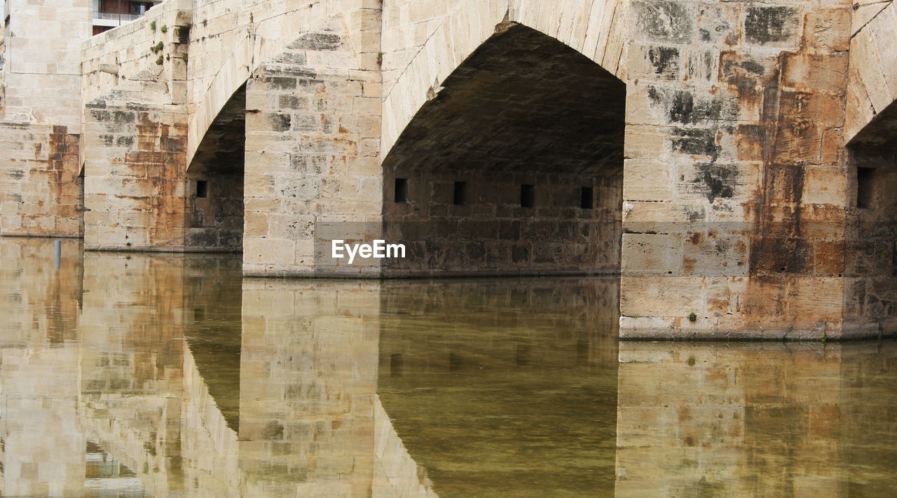 Reflection of built structure in water