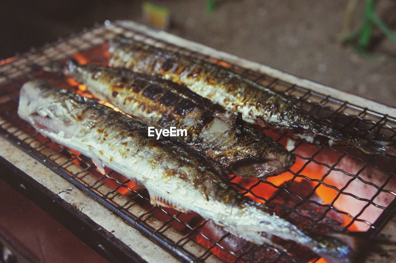 Fish on barbecue grill