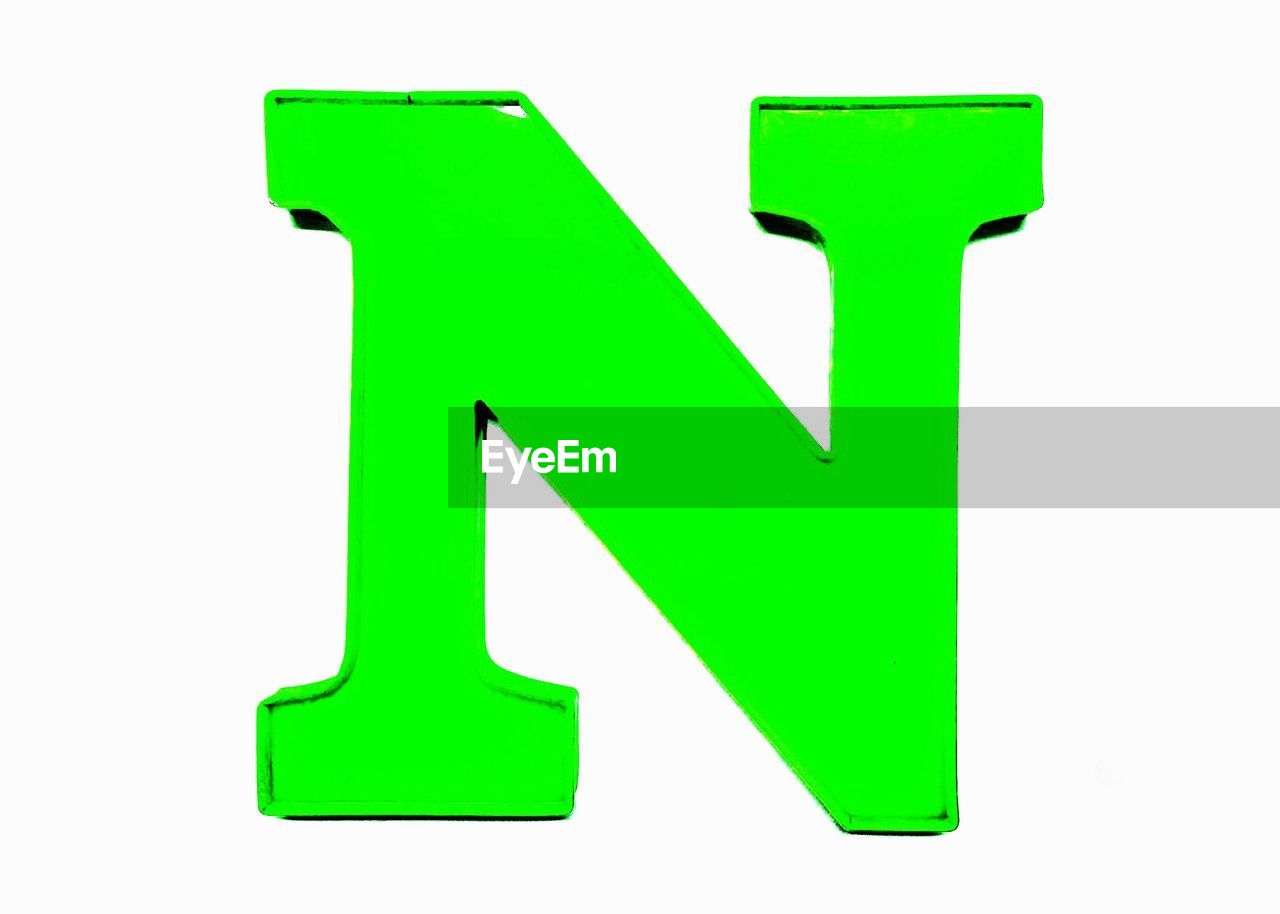 Close-up of letter n against white background