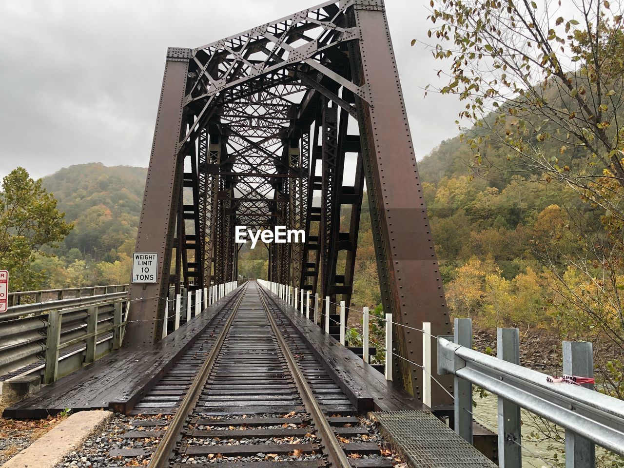 Railway bridge against sky