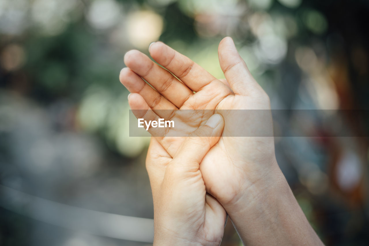 Close-up of hands