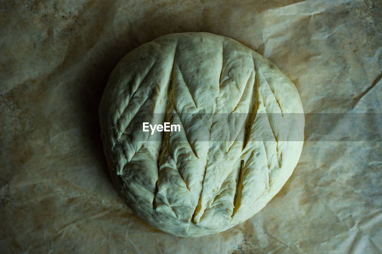 Close-up of dough on table