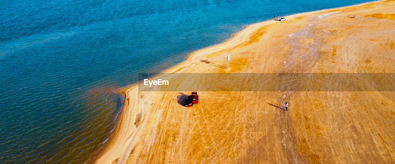 High angle view of beach