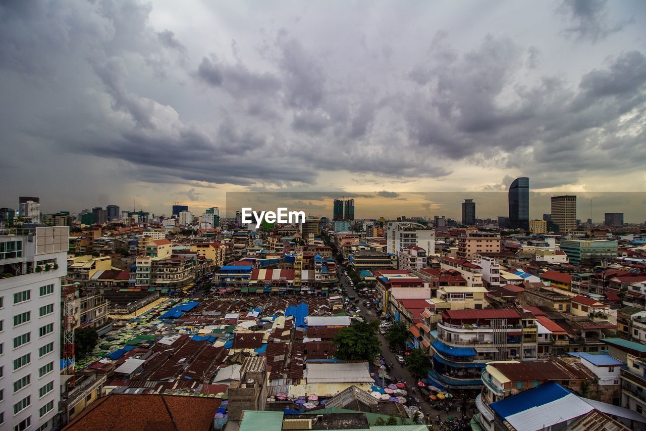 High angle view of cityscape