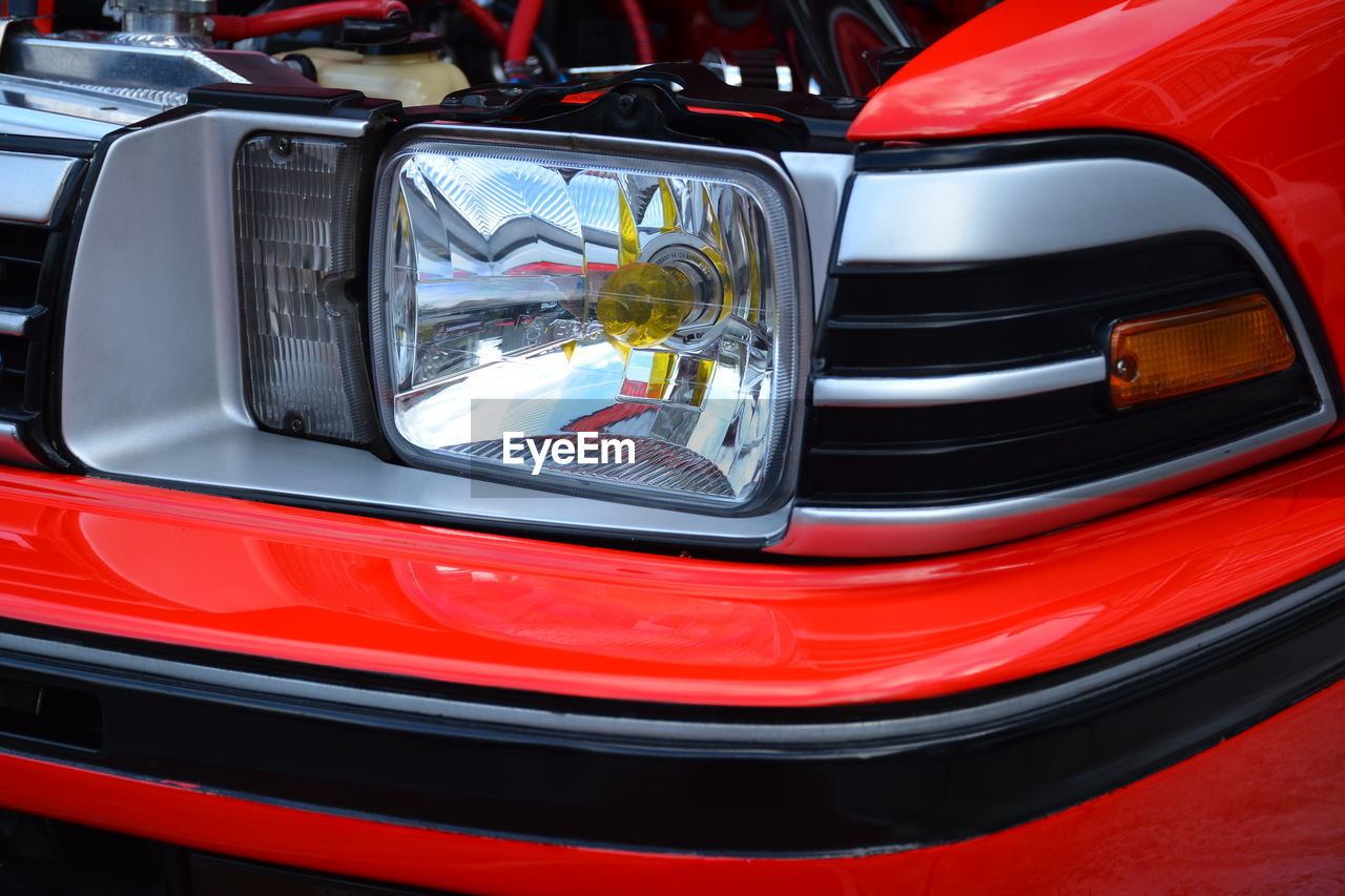 Close-up of vehicle headlight