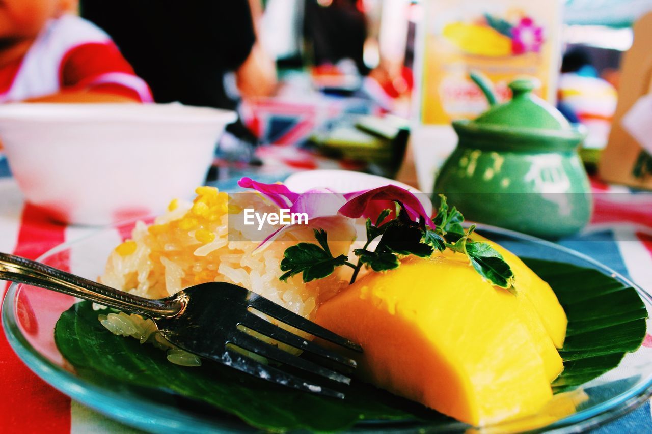 Close-up of food on the table