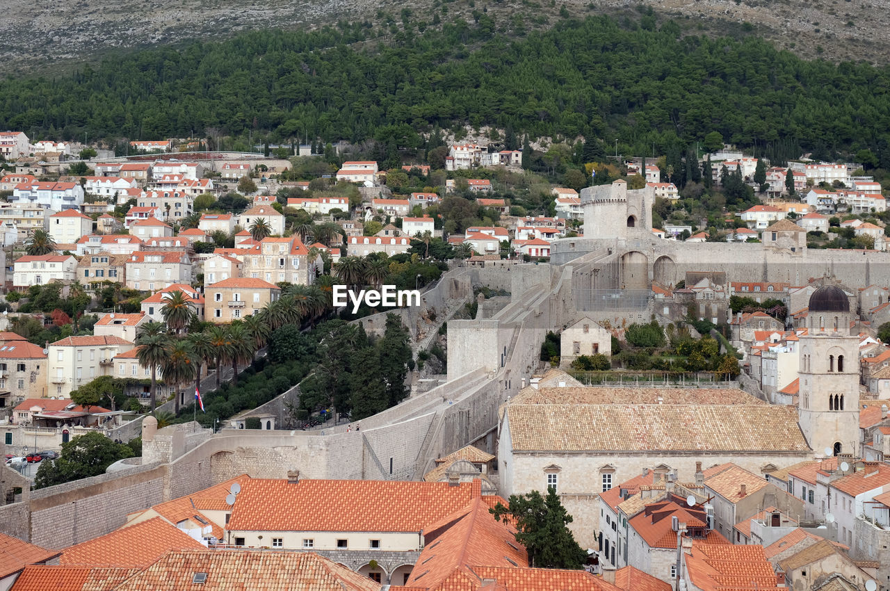 Defense walls of the old town of dubrovnik, croatia