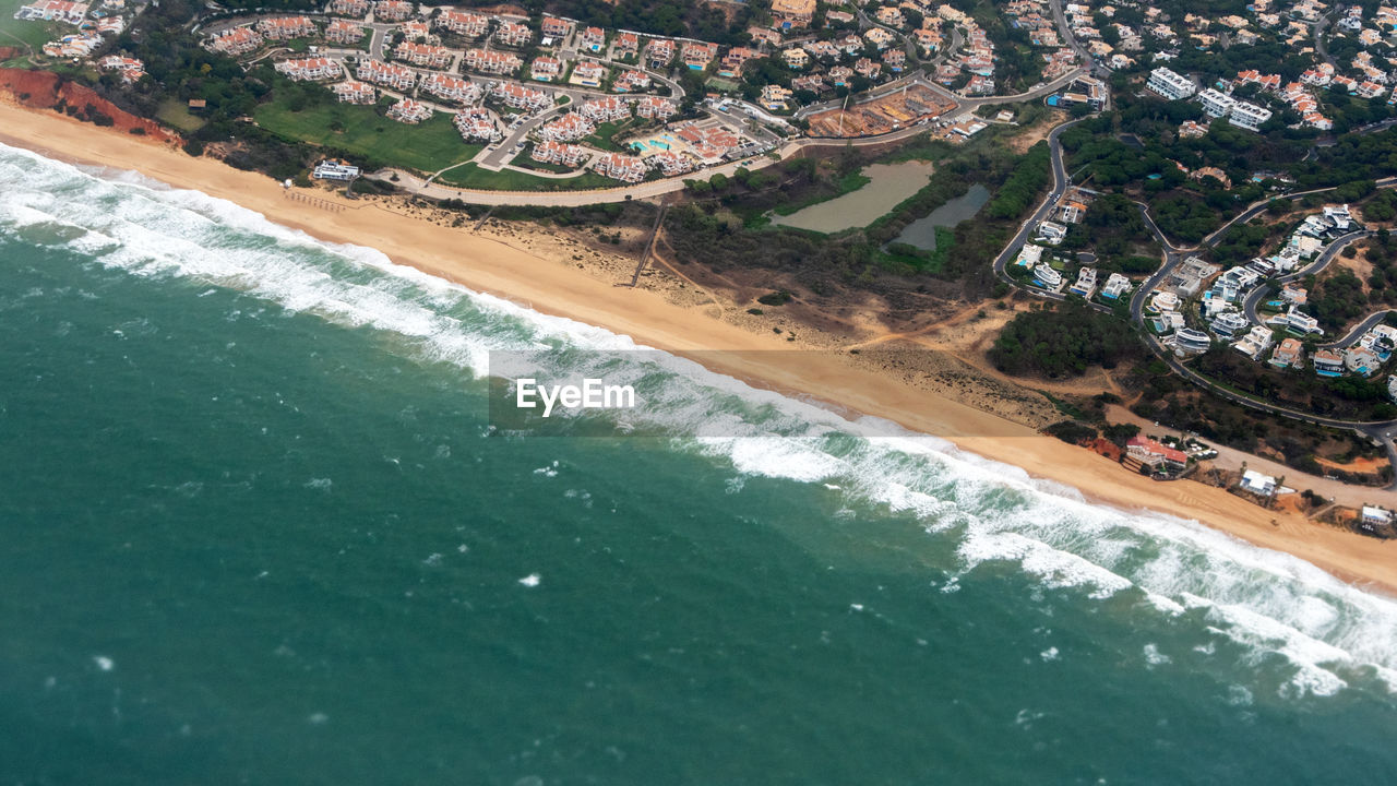 High angle view of beach