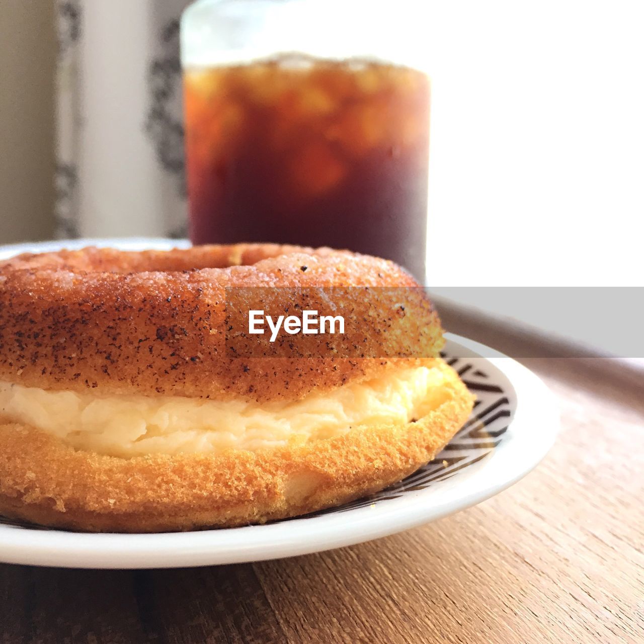 Close-up of dessert in plate on table