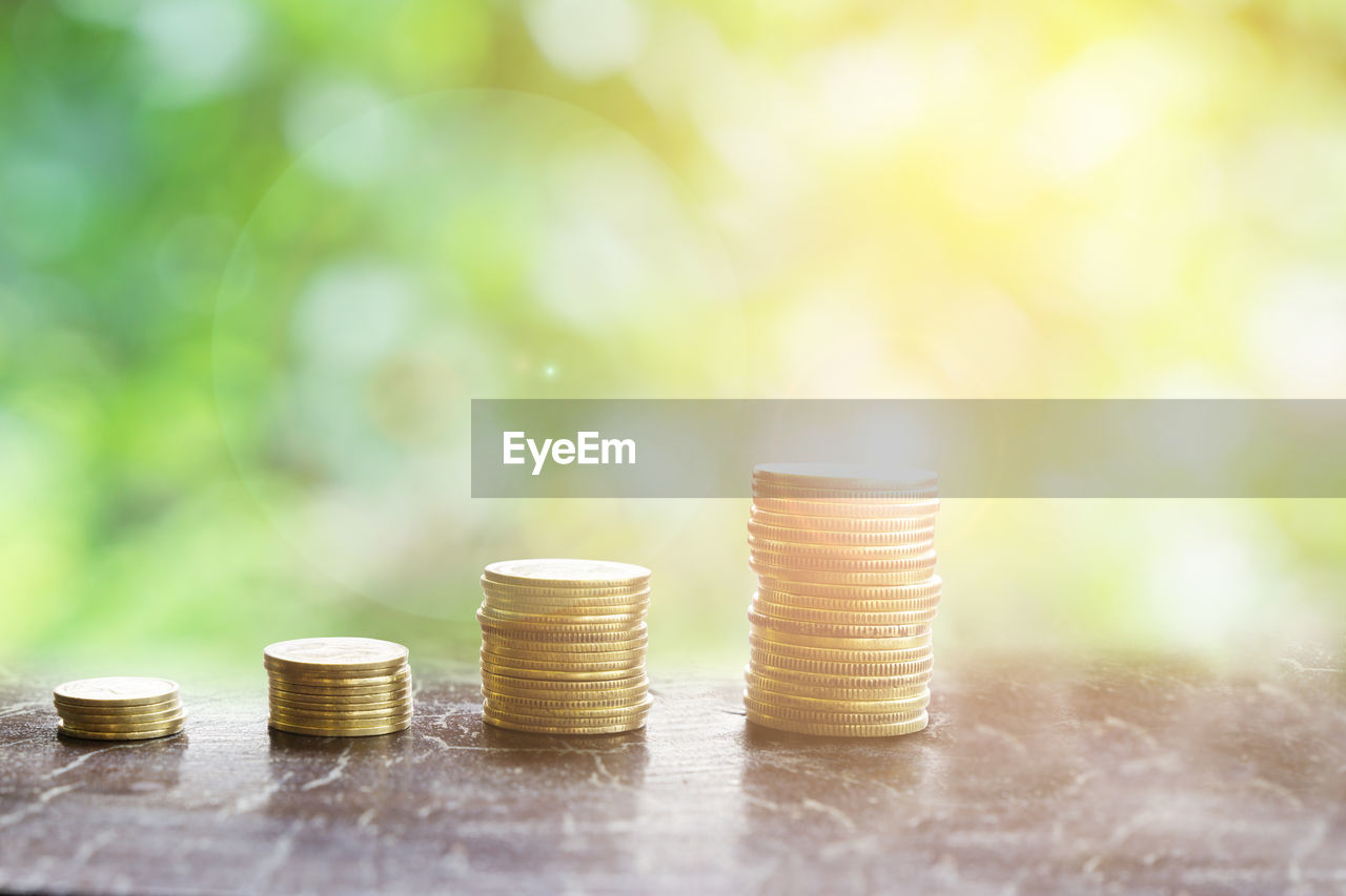 CLOSE-UP OF COINS