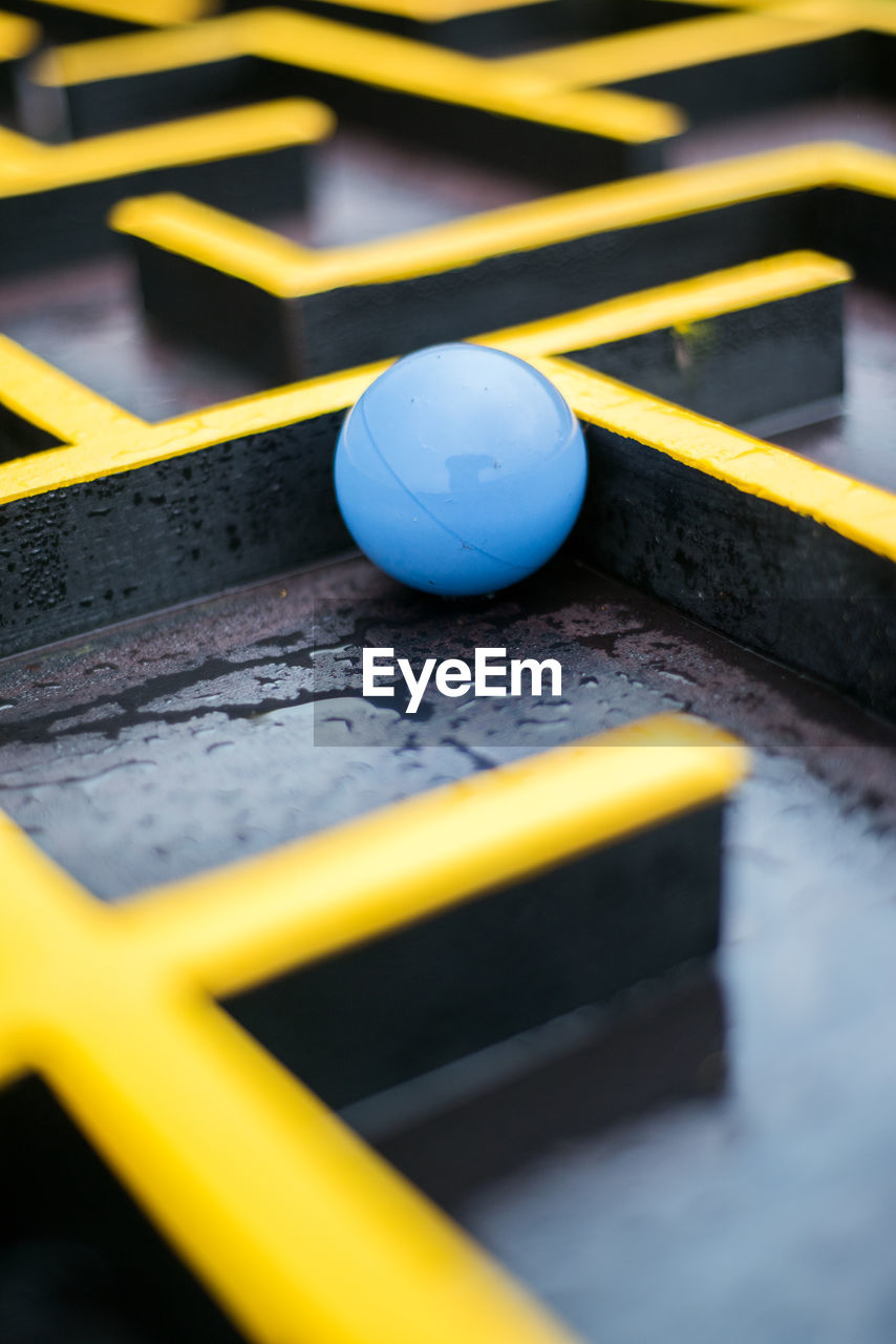 High angle view of ball on table