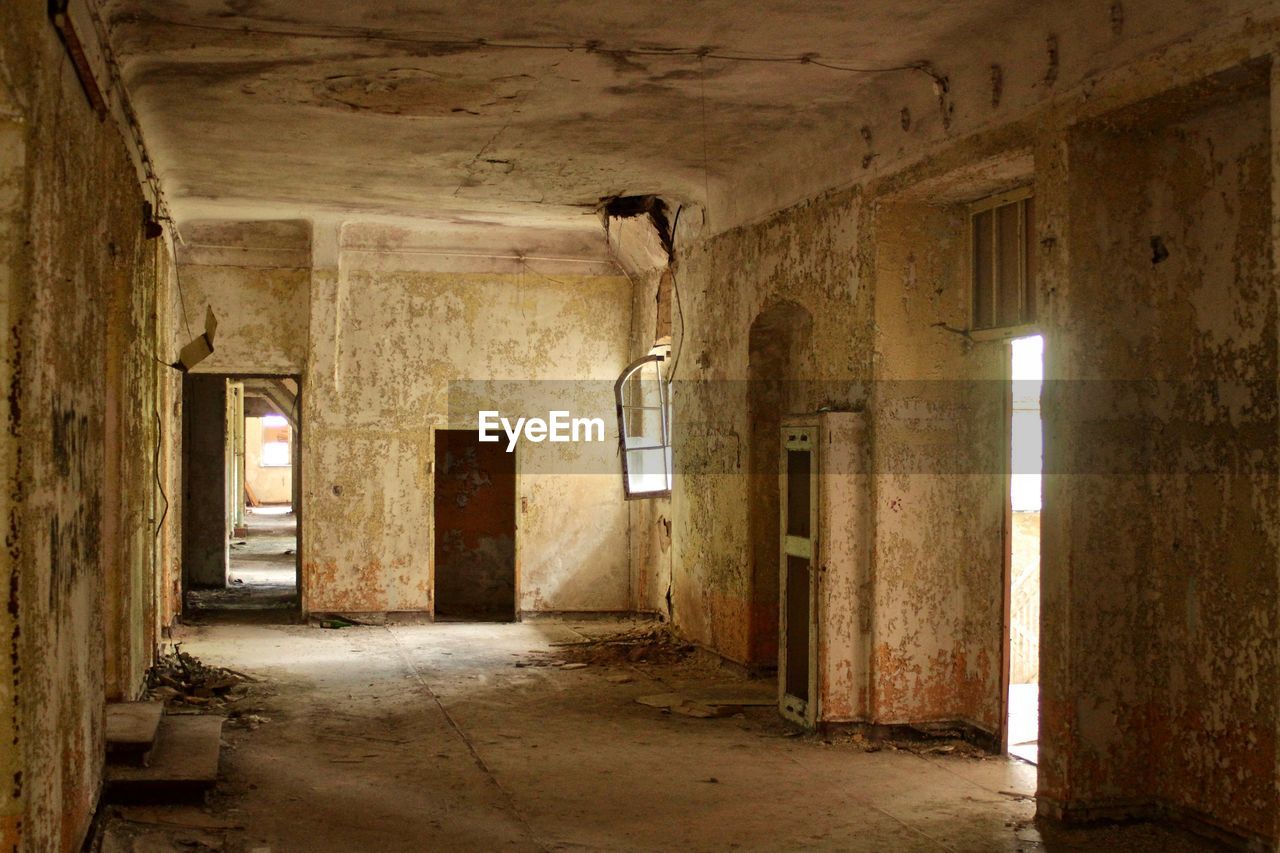 Interior of abandoned building