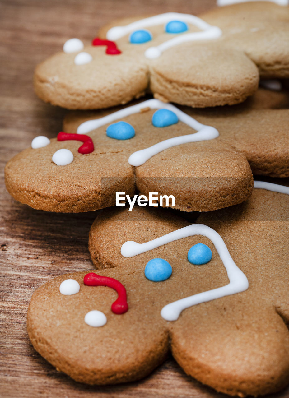 Gingerbread man on rustic style table