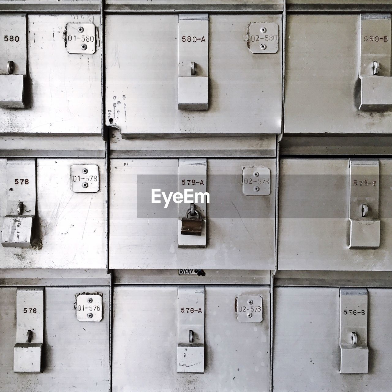 Full frame shot of metal lockers