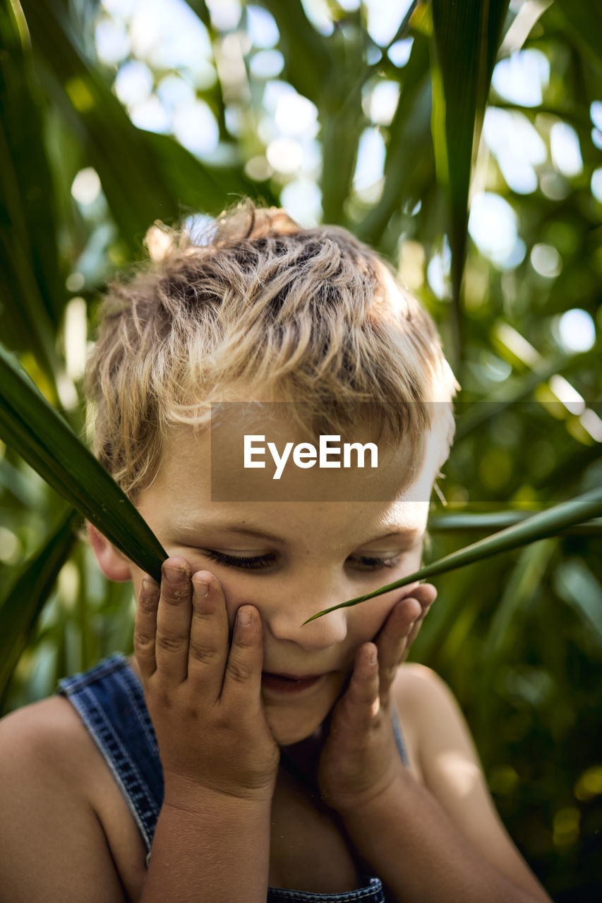Close-up portrait of boy