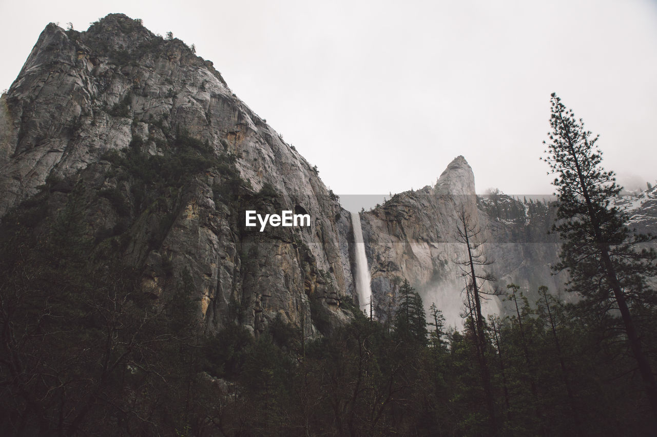 Panoramic view of mountains against clear sky