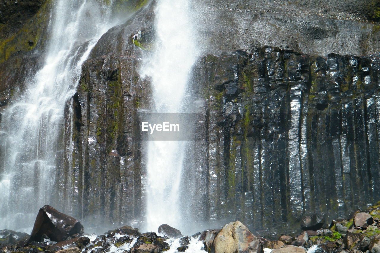 Scenic view of waterfall