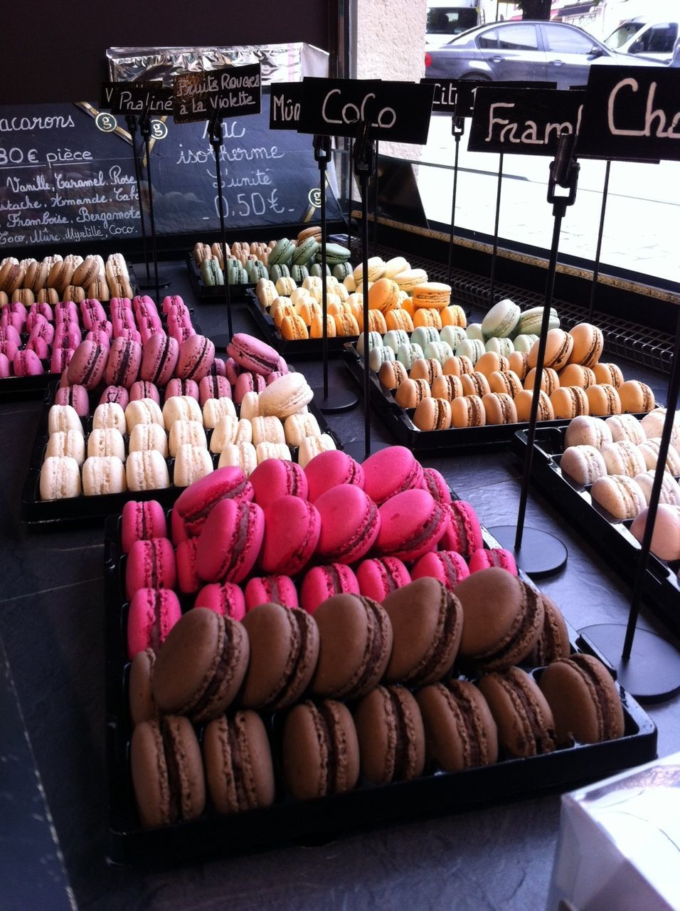 Close-up of macaroon for sale