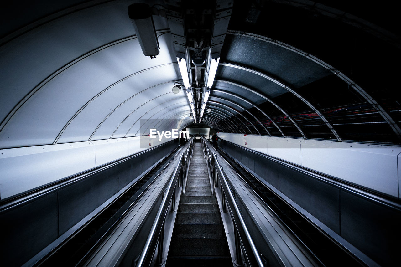 Moving walkway in subway station
