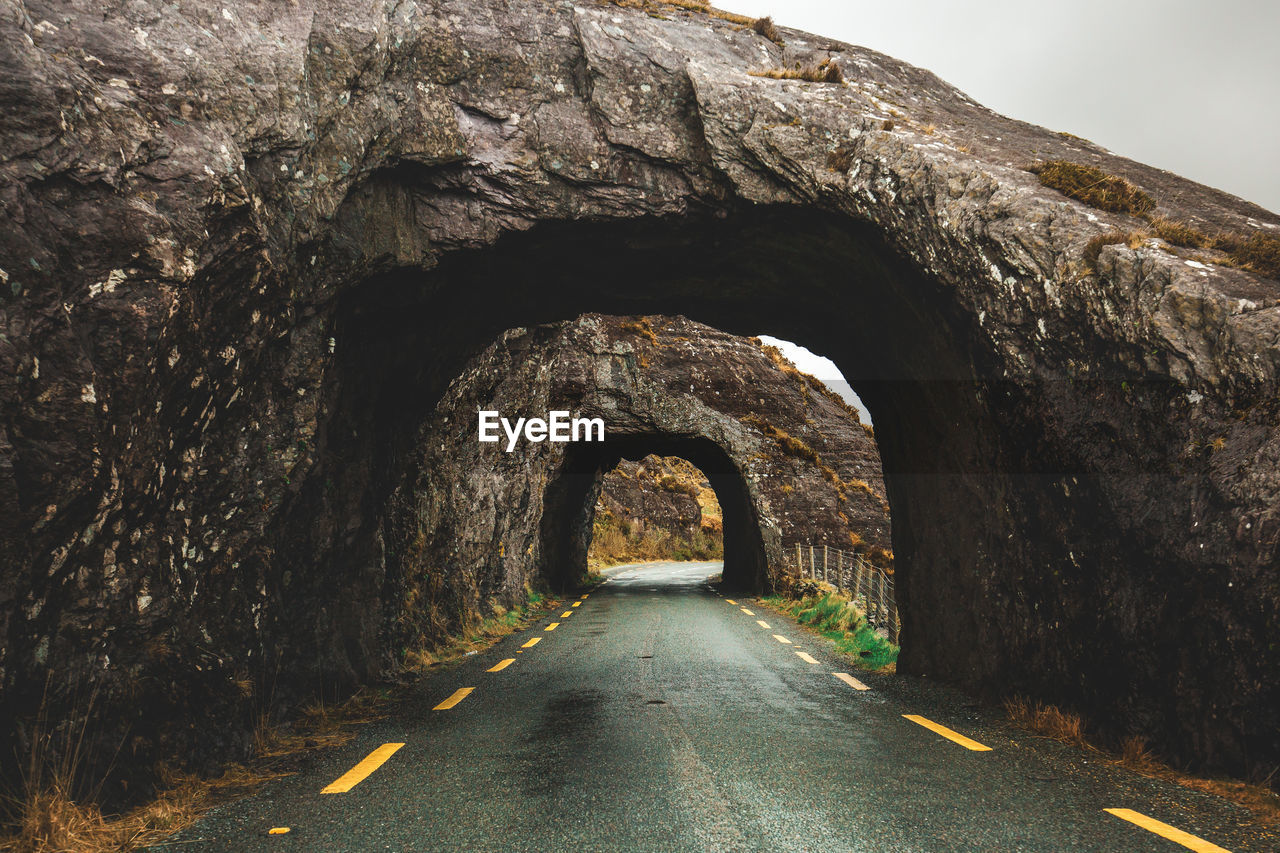 Empty road in tunnel