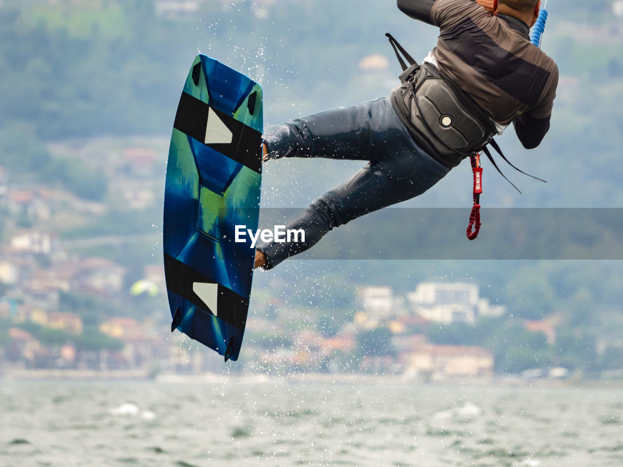 Kitesurfer detail on lake como