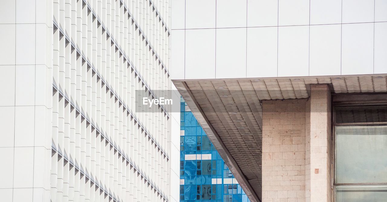 Low angle view of modern building in city