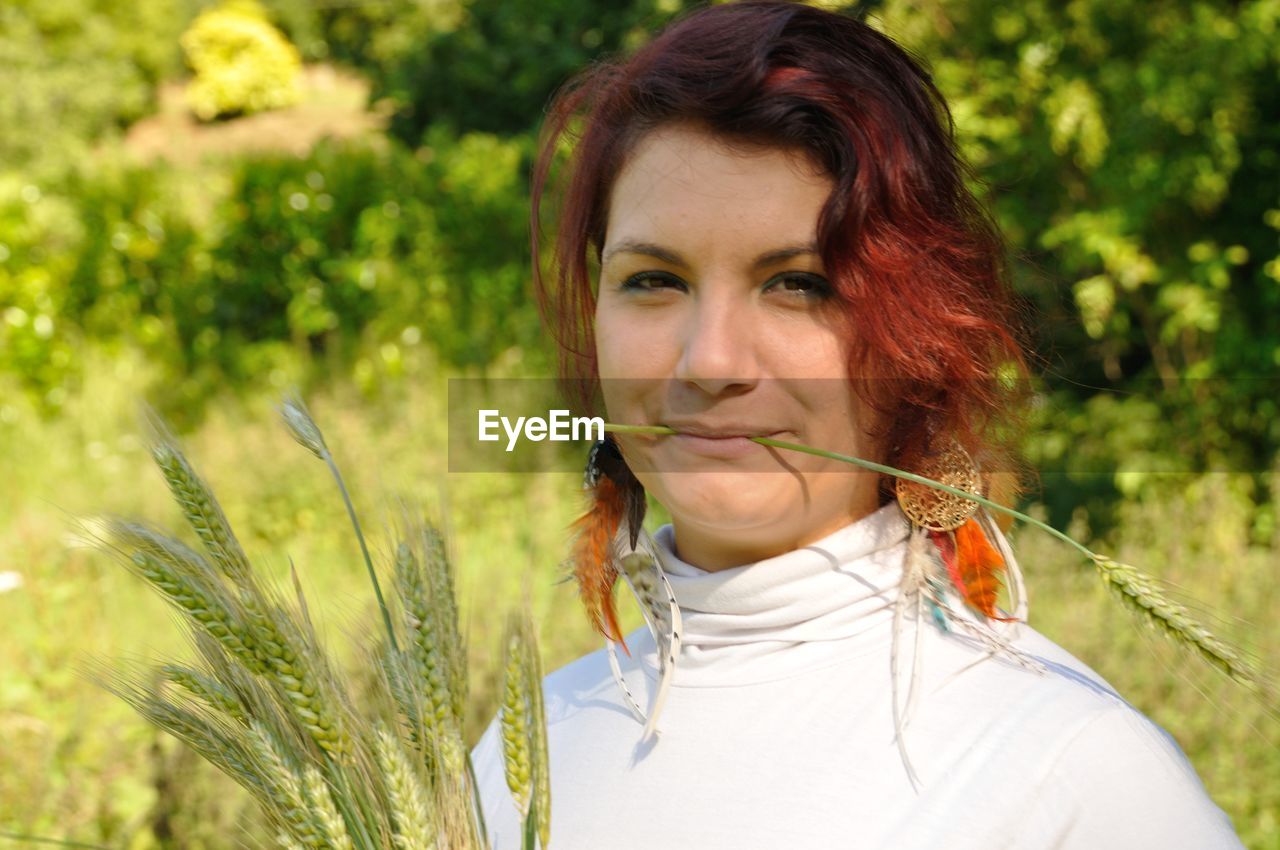 Portrait of red  hair woman