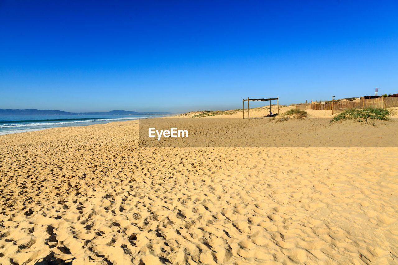 SCENIC VIEW OF BEACH AGAINST CLEAR SKY