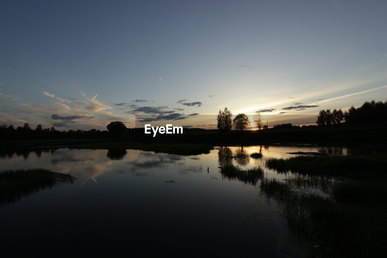 Tranquil view of calm lake