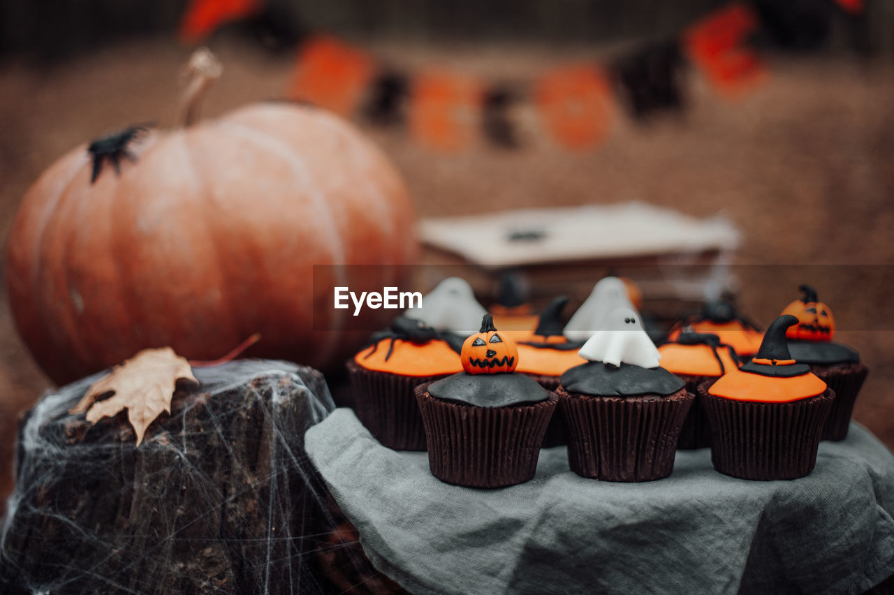 High angle view of food on table