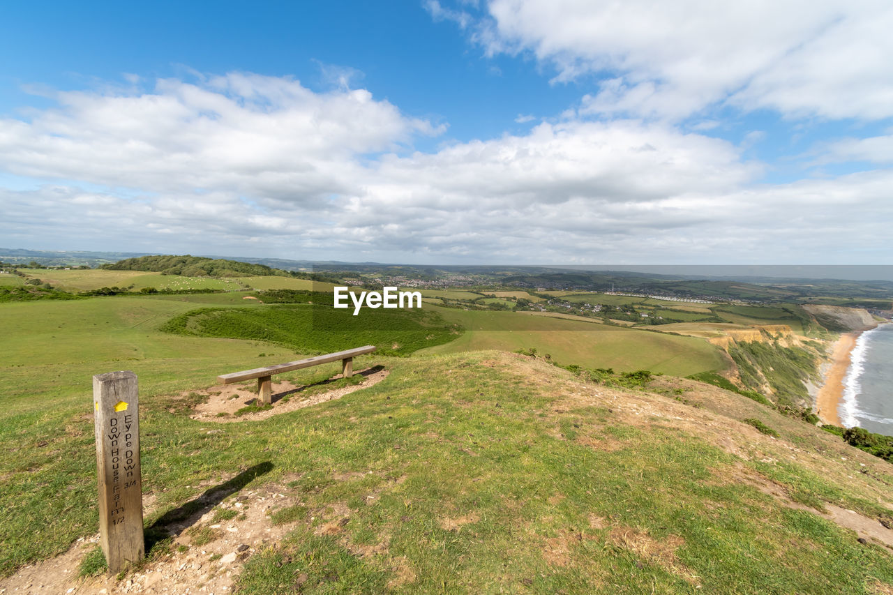 View from the summit of thorncombe beacon on the jurassic coast in dorset