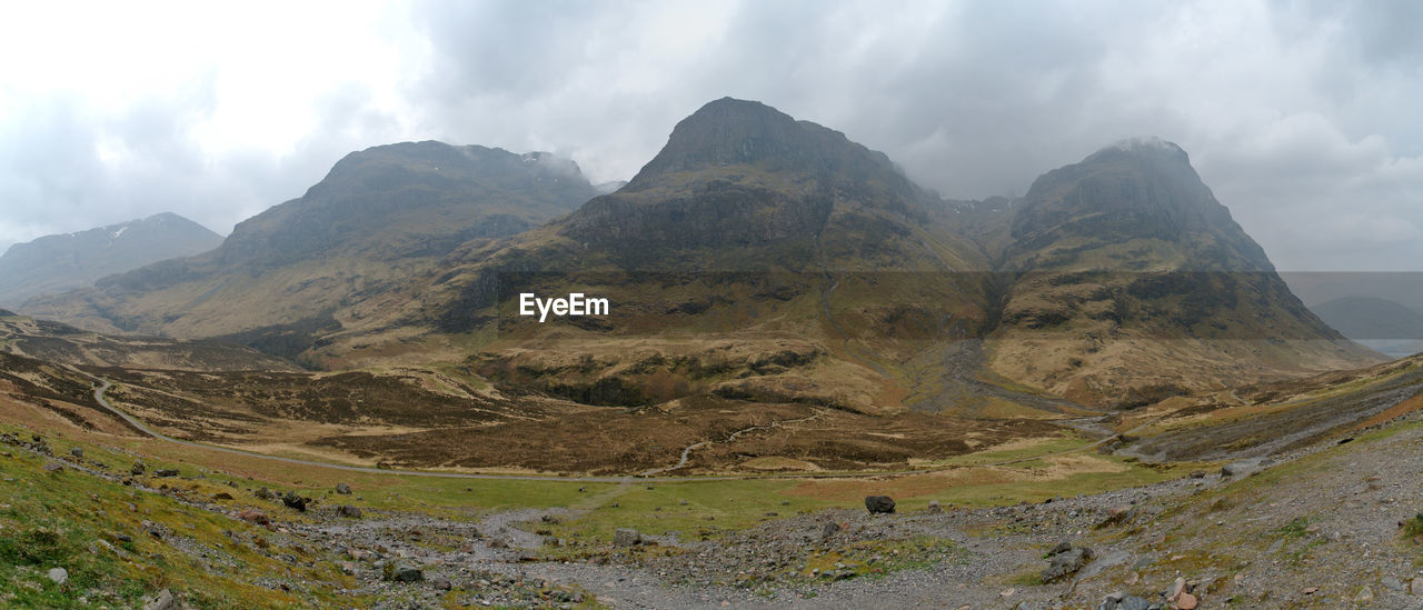 Panoramic view of mountains against sky