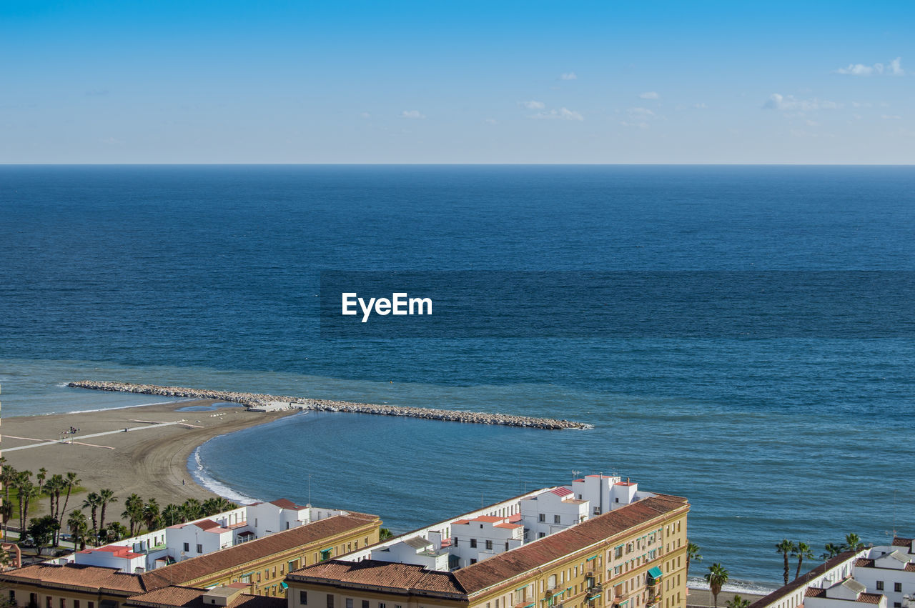 High angle view of sea against sky