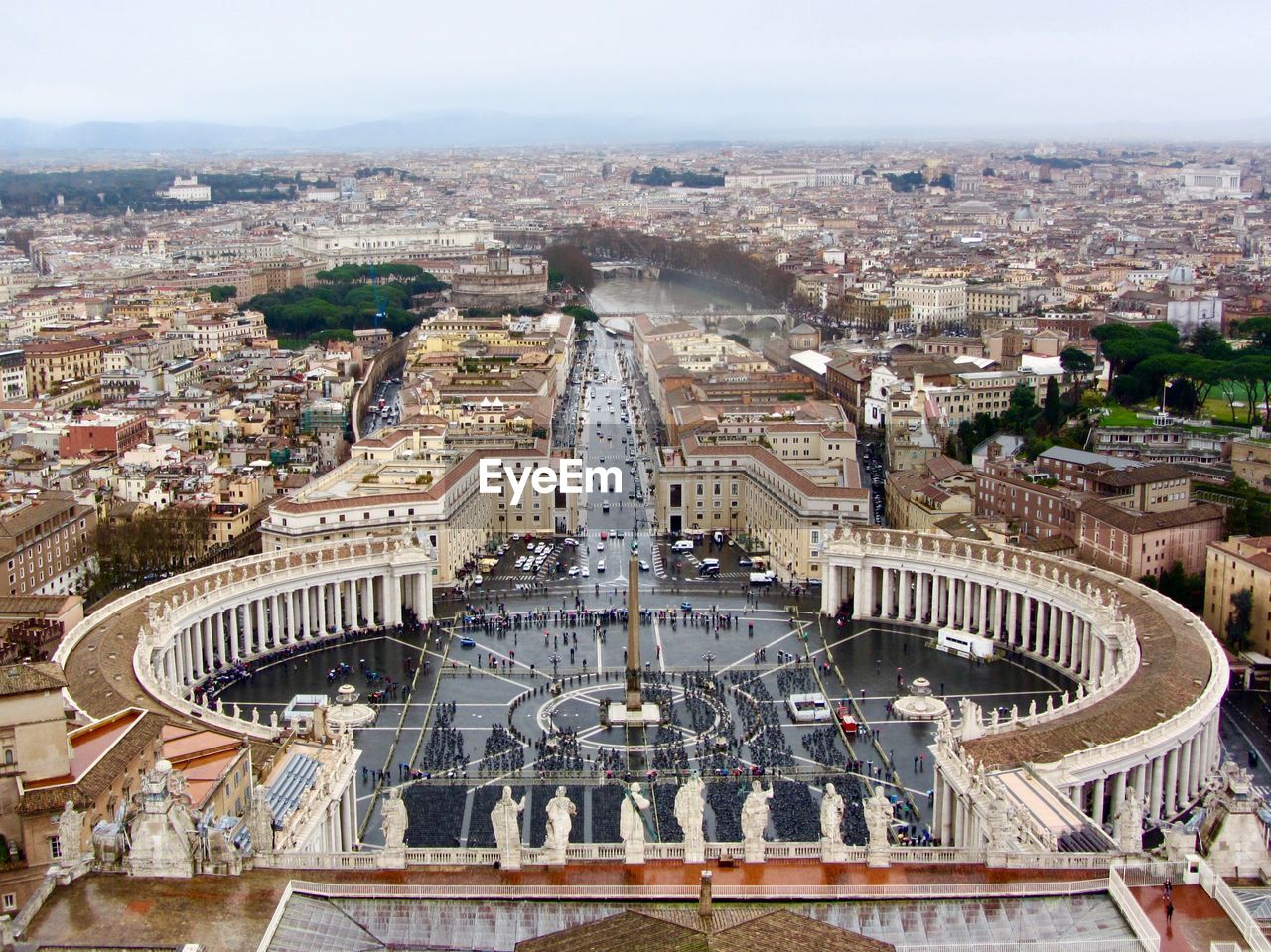 Aerial view of st.-peters square vatikan/rome