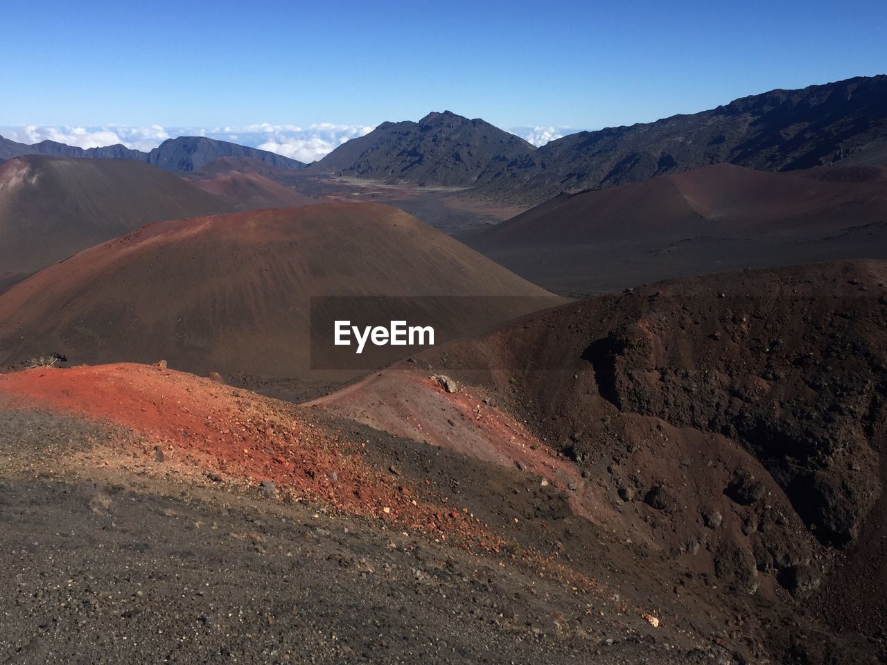 Scenic view of mountains against clear sky