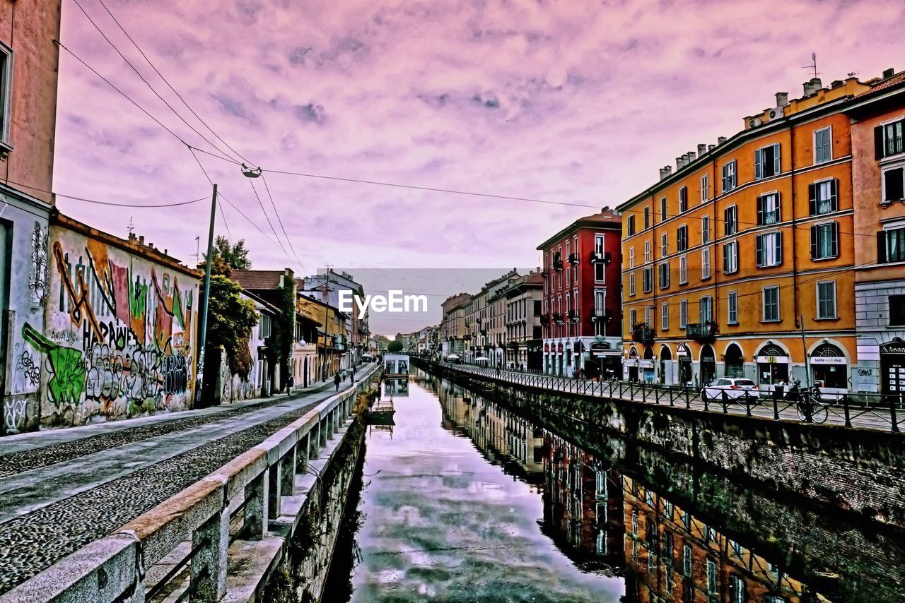 VIEW OF CANAL ALONG BUILDINGS